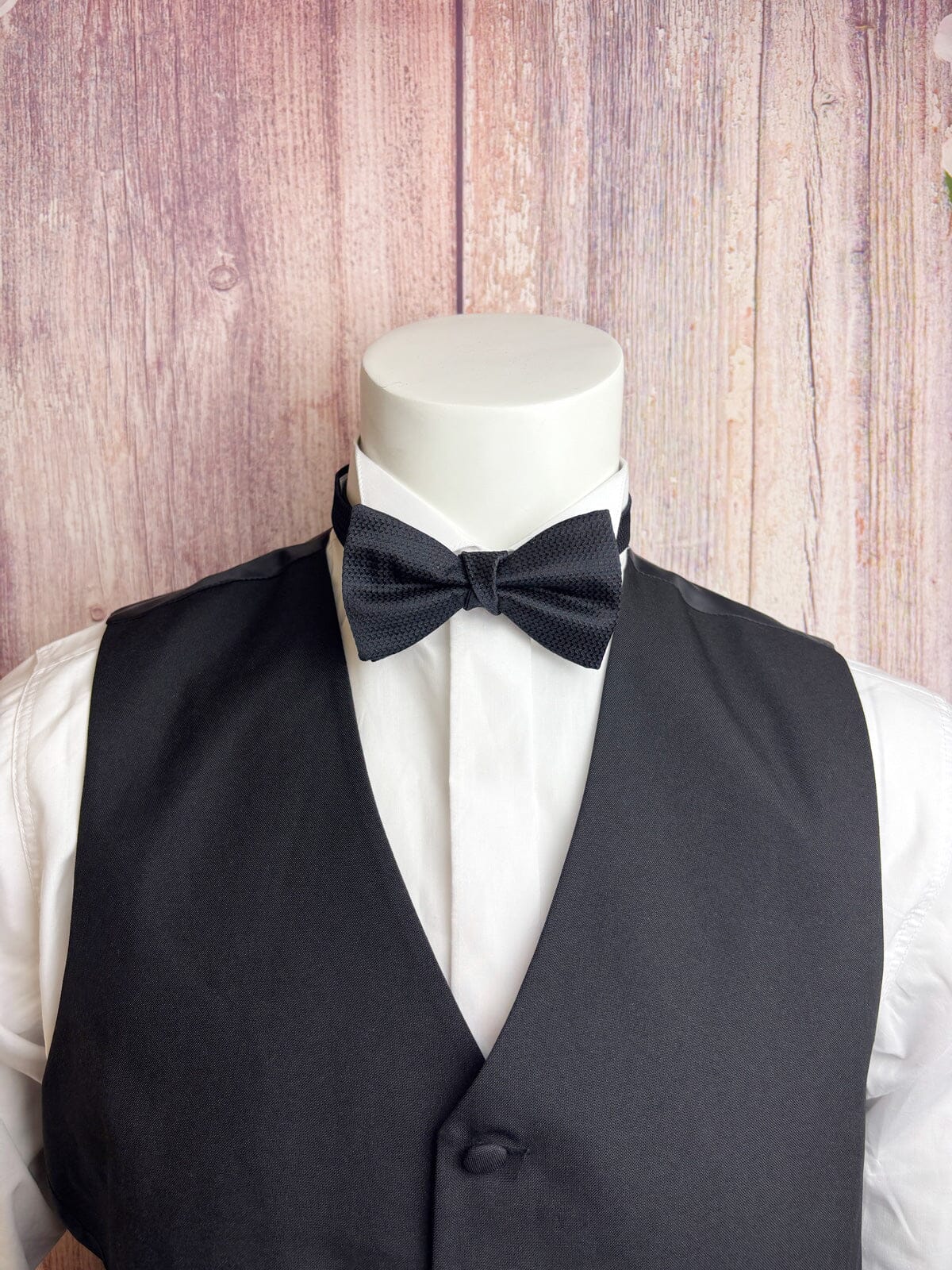 Black Barathea Bow Tie - Wedding Bow Tie - 