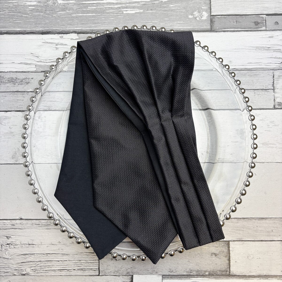 Black Barathea Silk Cravat - Cravats - 