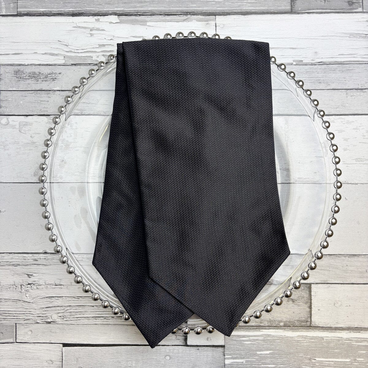 Black Barathea Silk Cravat - Cravats - 