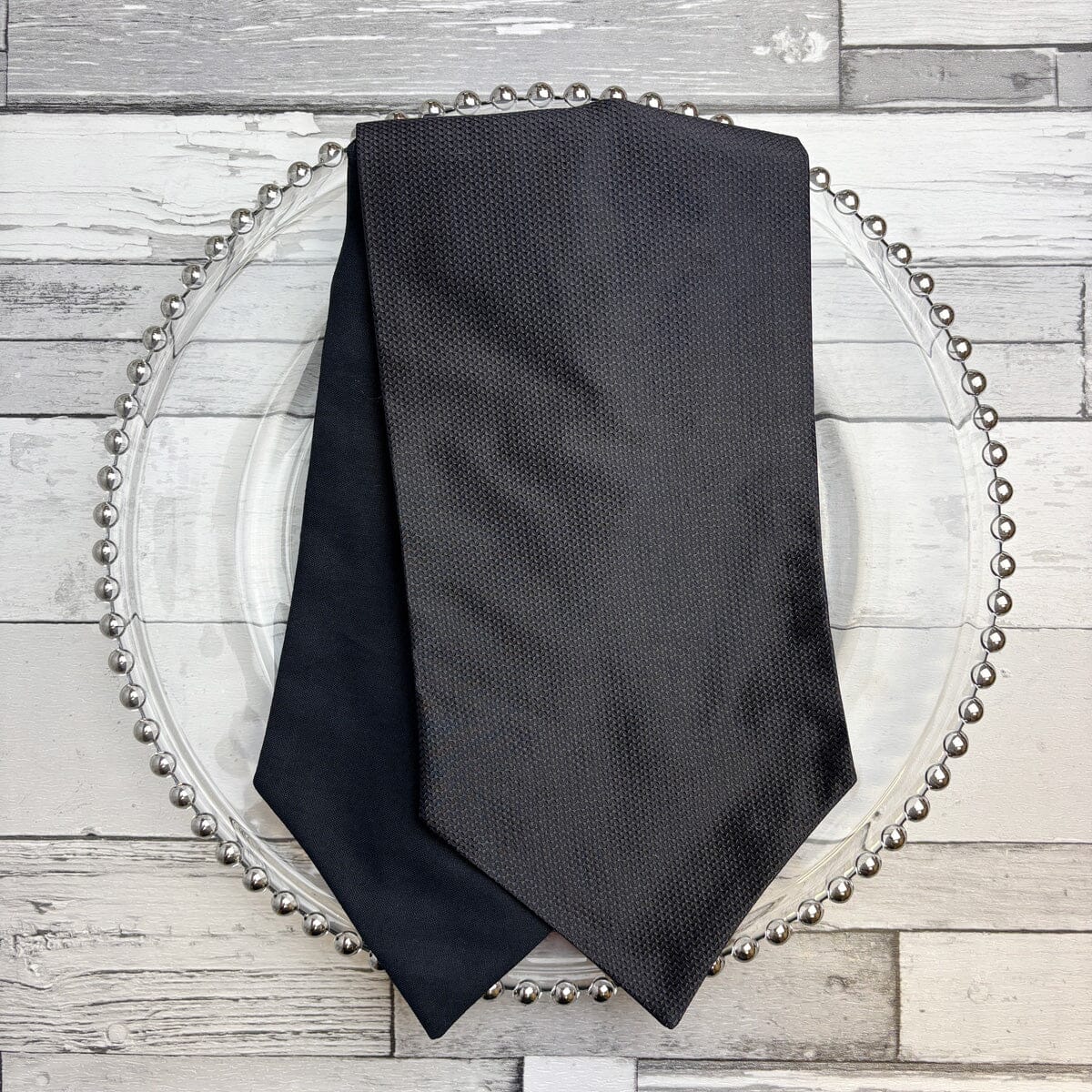 Black Barathea Silk Cravat - Cravats - 