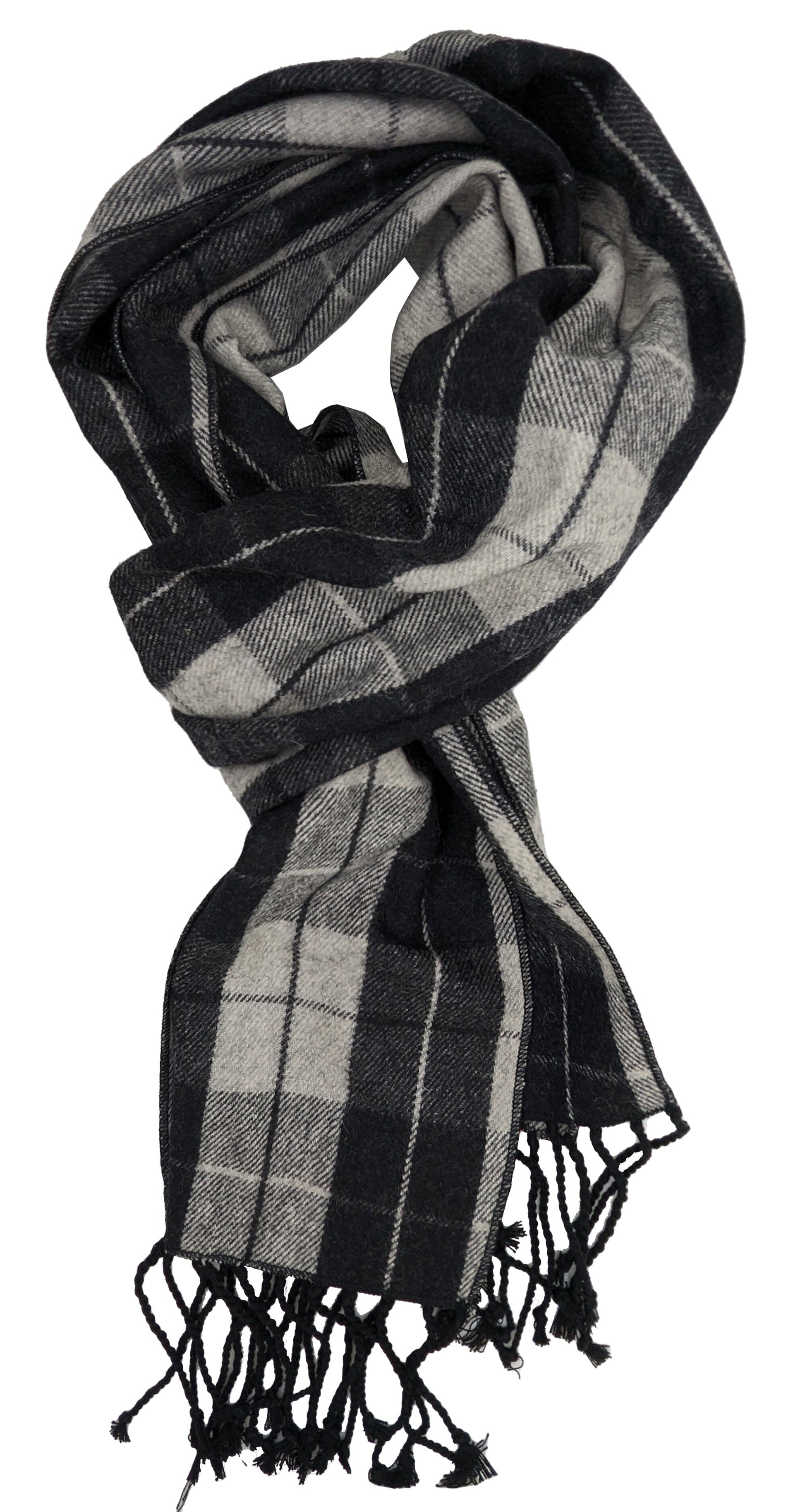 Black & Beige Tartan Scarf - Scarves - - THREADPEPPER