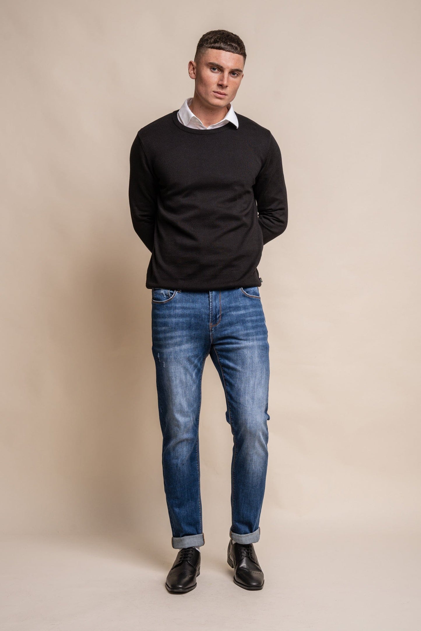Black Crewneck Jumper - Jumpers - - THREADPEPPER