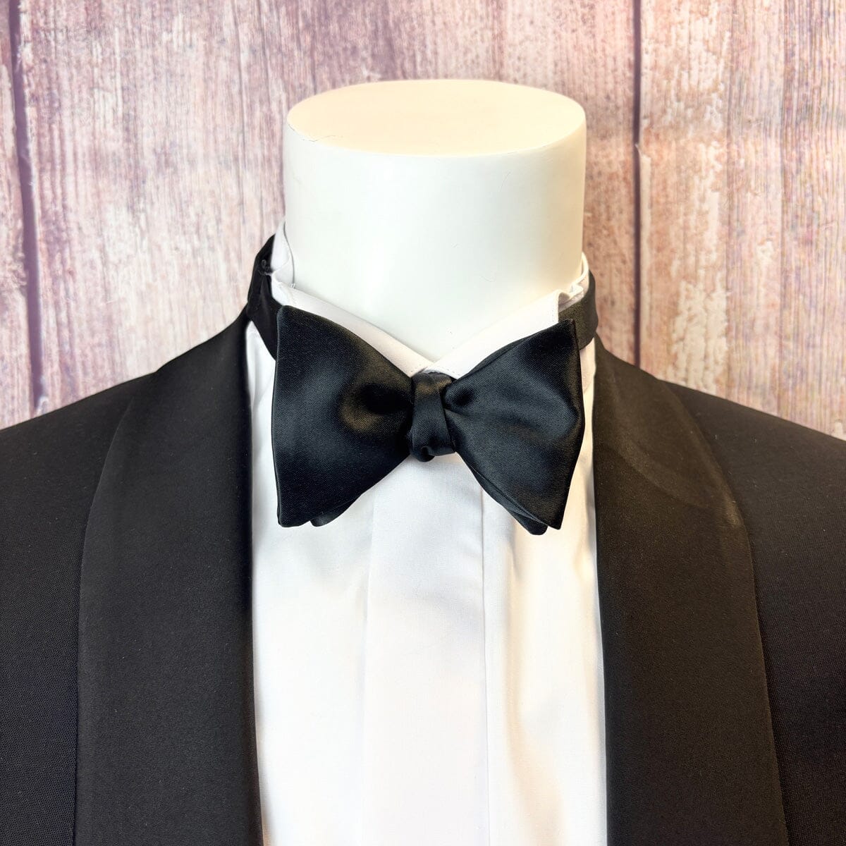 Black Satin Bow Tie - Bow Ties - 