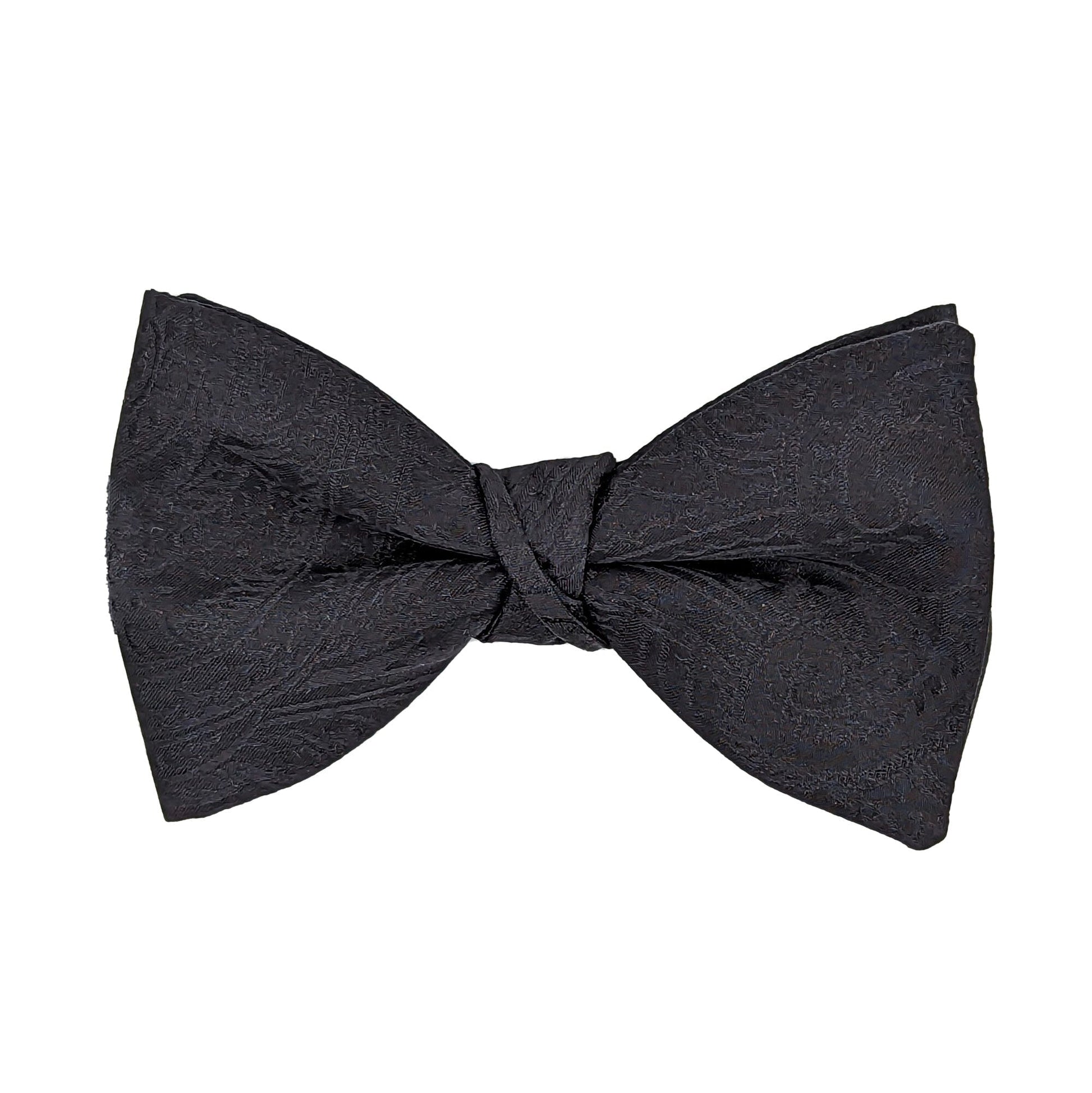 Black Silk Paisley Bow Tie - Bow Ties - Ready-Tied - THREADPEPPER