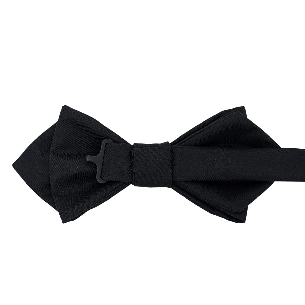 Black Silk Twill Diamond Point Bow Tie - Bow Ties - 