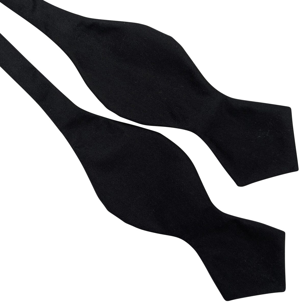 Black Silk Twill Diamond Point Bow Tie - Bow Ties - 