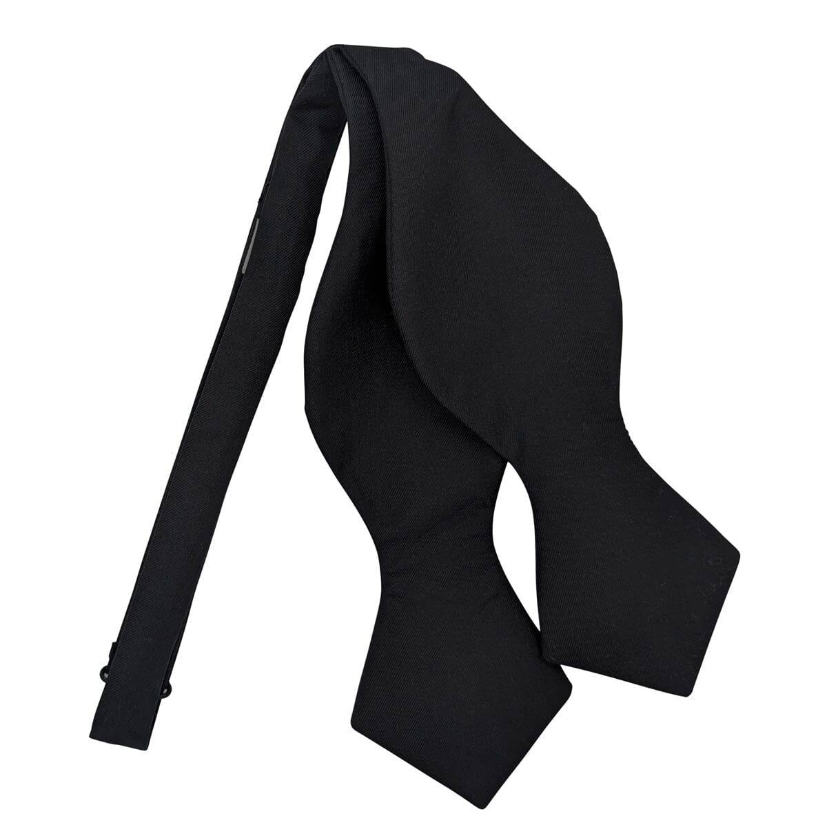 Black Silk Twill Diamond Point Bow Tie - Bow Ties - Self-Tie 