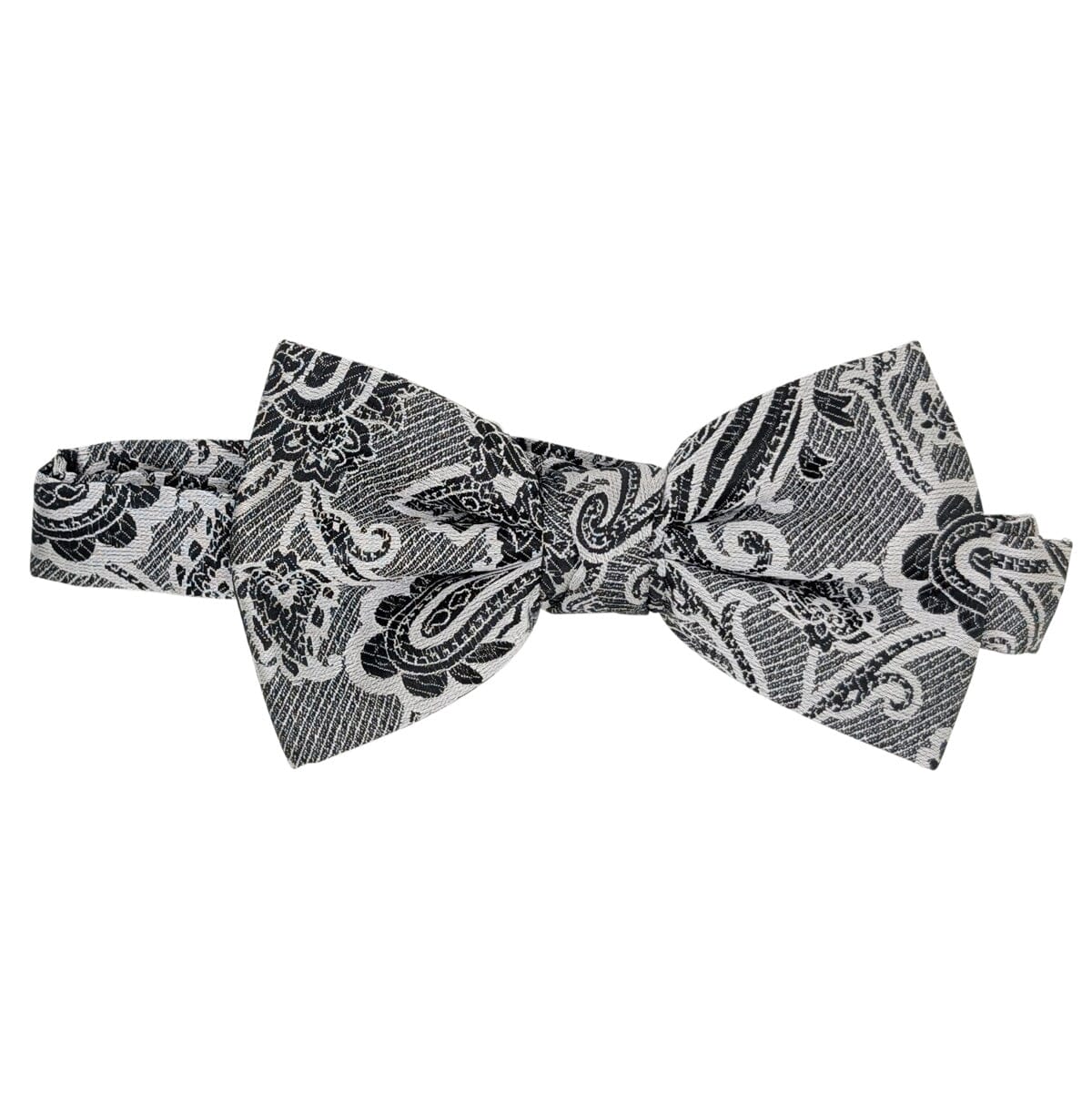 Black & White Baroque Paisley Bow Tie - Bow Ties - 