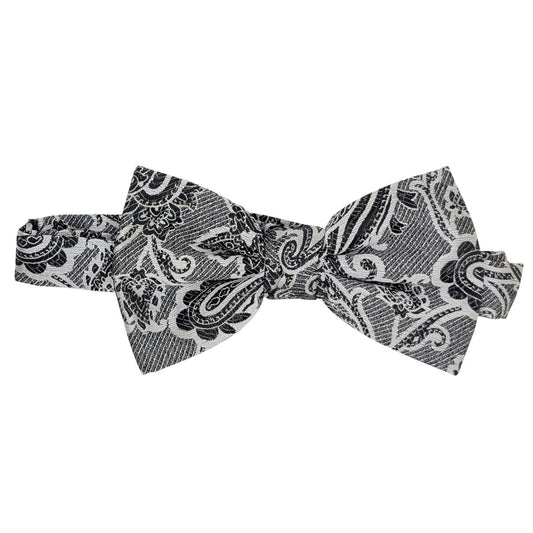 Black & White Baroque Paisley Bow Tie - Bow Ties - 
