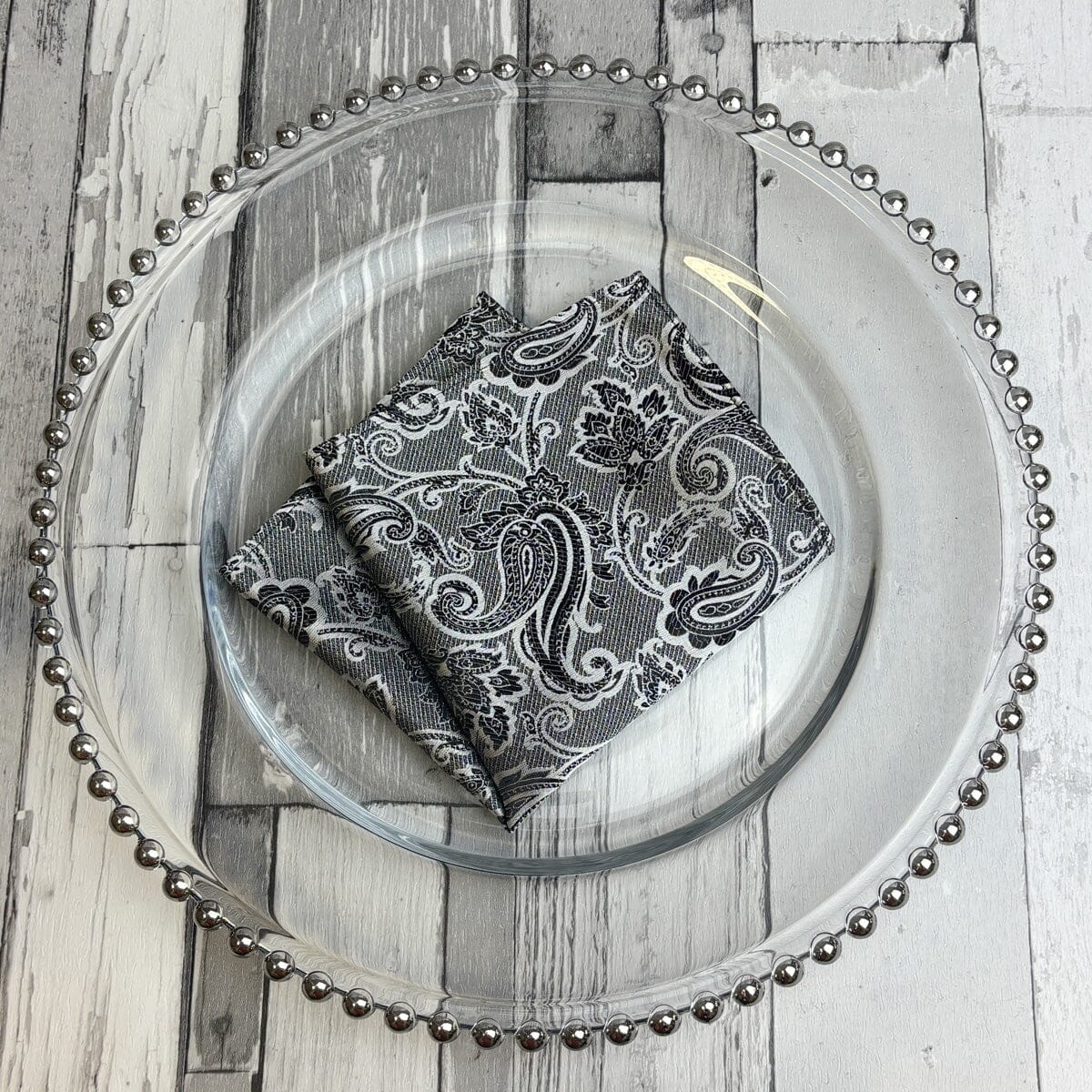Black & White Baroque Paisley Pocket Square - Pocket Square - 