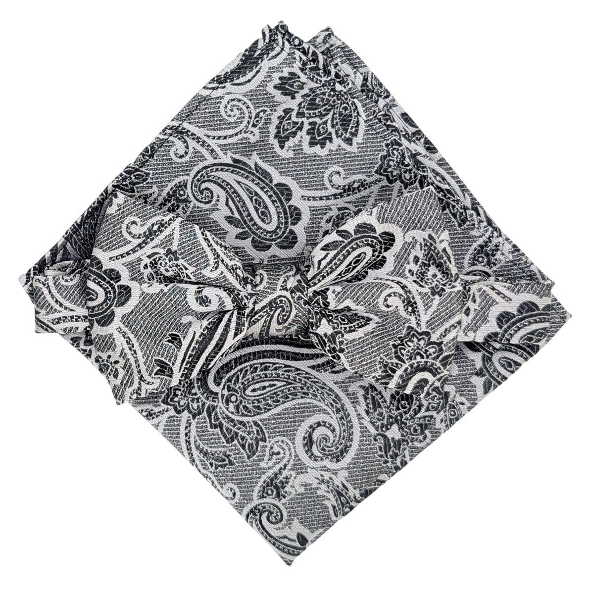 Black & White Baroque Paisley Pocket Square - Pocket Square - 