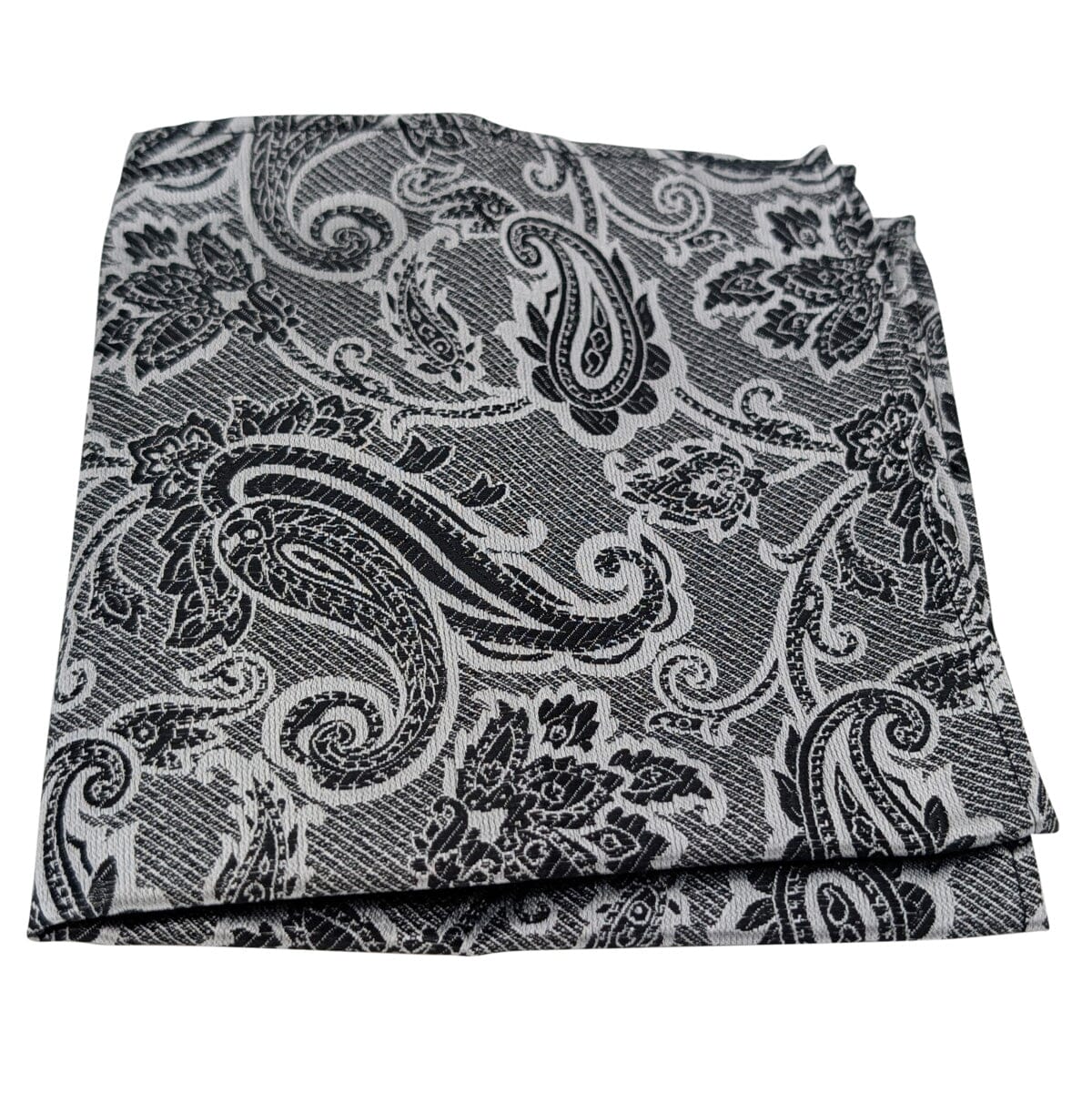 Black & White Baroque Paisley Pocket Square - Pocket Square - 