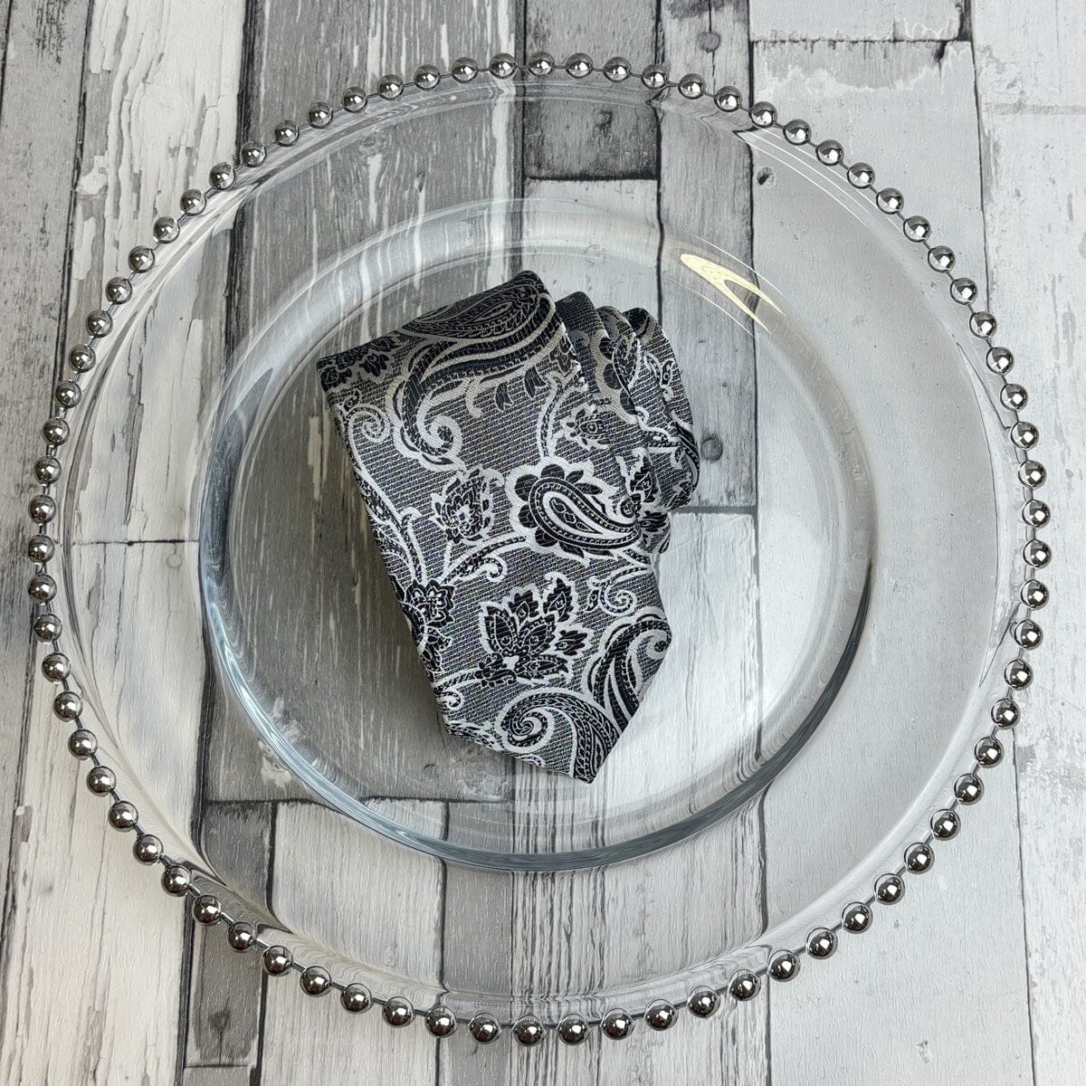 Black & White Baroque Paisley Tie - Ties - 