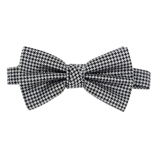 Black & White Dogtooth Bow Tie - Bow Ties - 