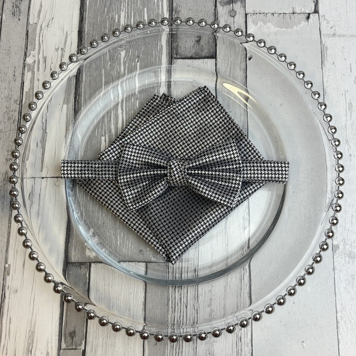 Black & White Dogtooth Bow Tie - Bow Ties - 