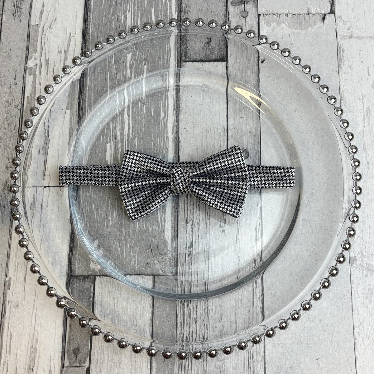 Black & White Dogtooth Bow Tie - Bow Ties - 