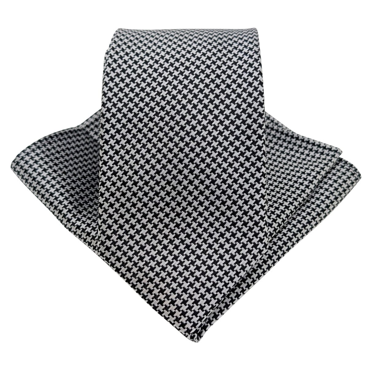 Black & White Dogtooth Pocket Square - Pocket Square - 