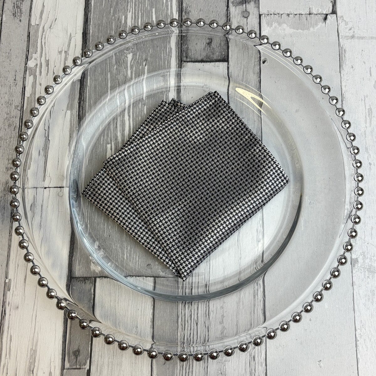 Black & White Dogtooth Pocket Square - Pocket Square - 