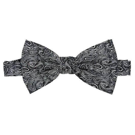 Black & White Paisley Bow Tie - Bow Ties - 