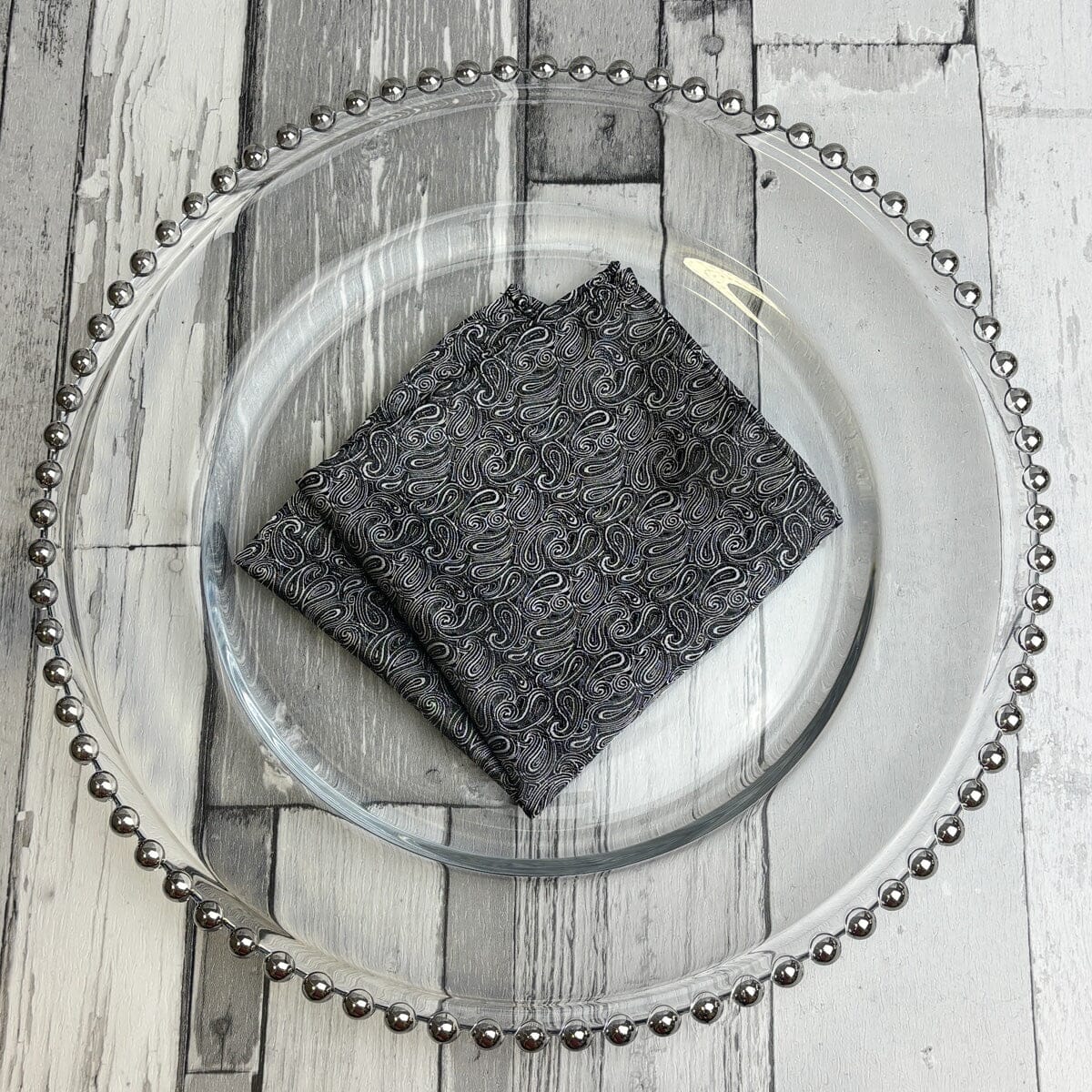 Black & White Paisley Pocket Square - Pocket Square - 