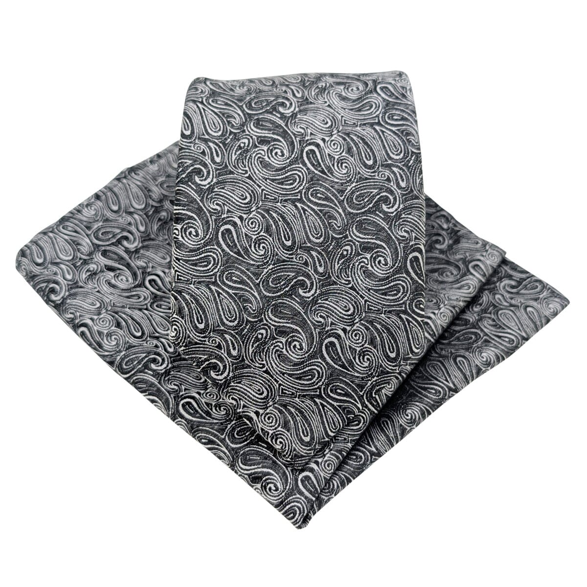 Black & White Paisley Pocket Square - Pocket Square - 