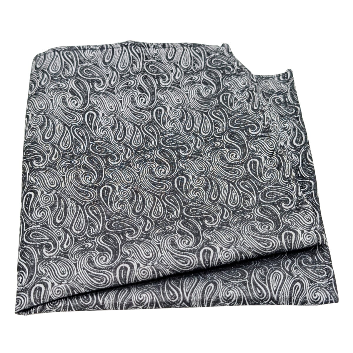 Black & White Paisley Pocket Square - Pocket Square - 