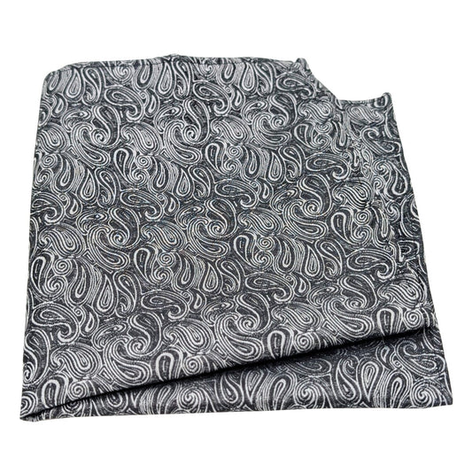 Black & White Paisley Pocket Square - Pocket Square - 
