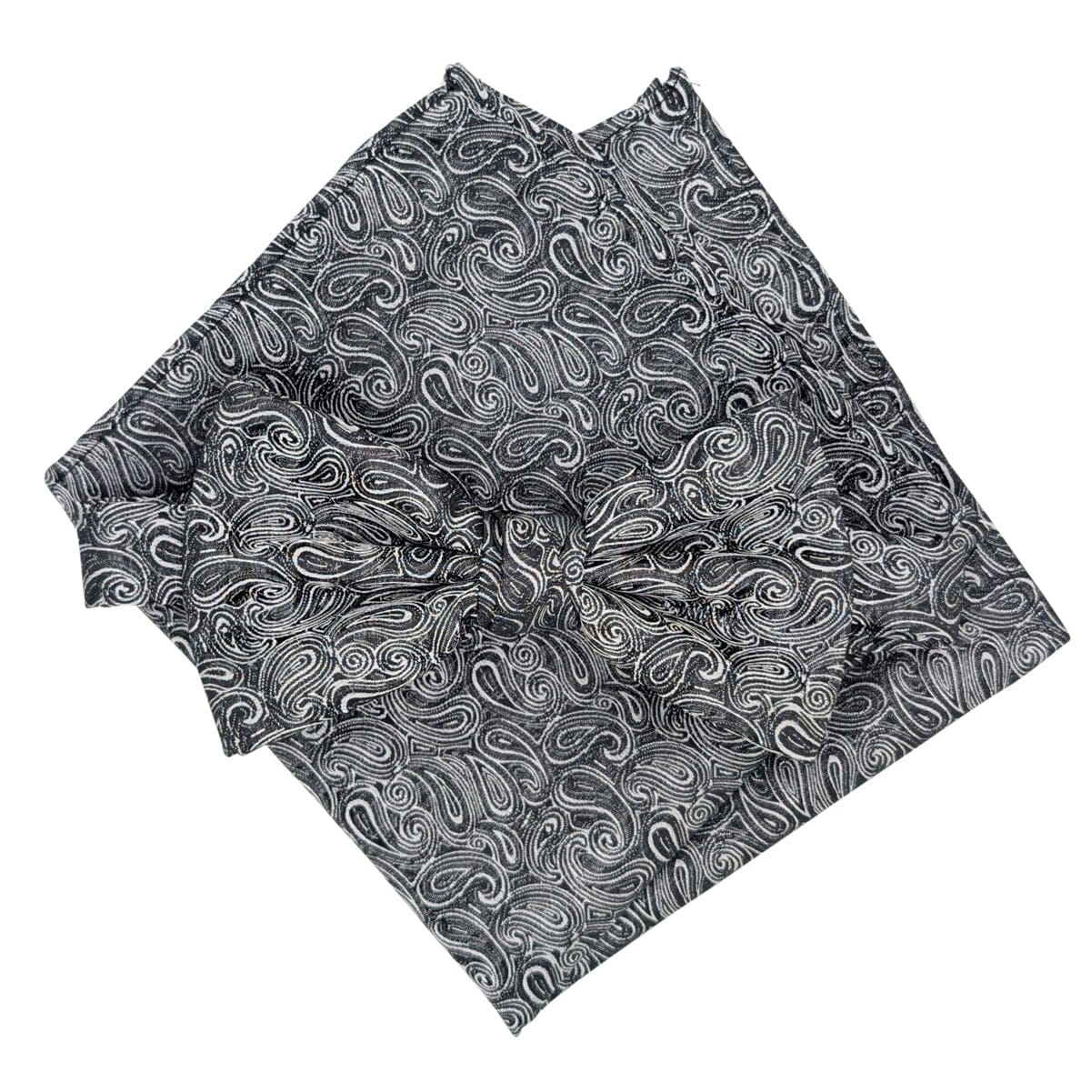 Black & White Paisley Pocket Square - Pocket Square - 