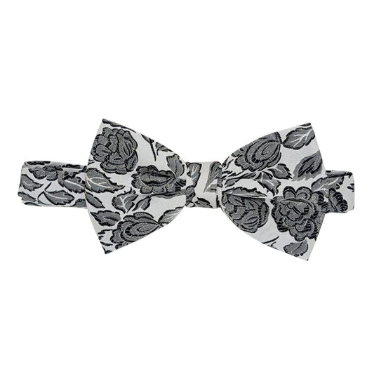 Black & White Roses Bow Tie - Bow Ties - 