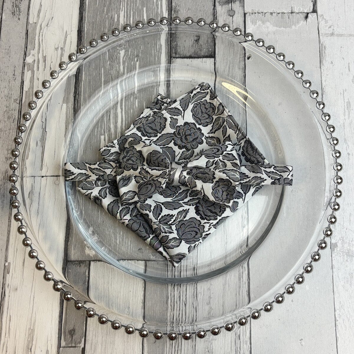 Black & White Roses Bow Tie - Bow Ties - 