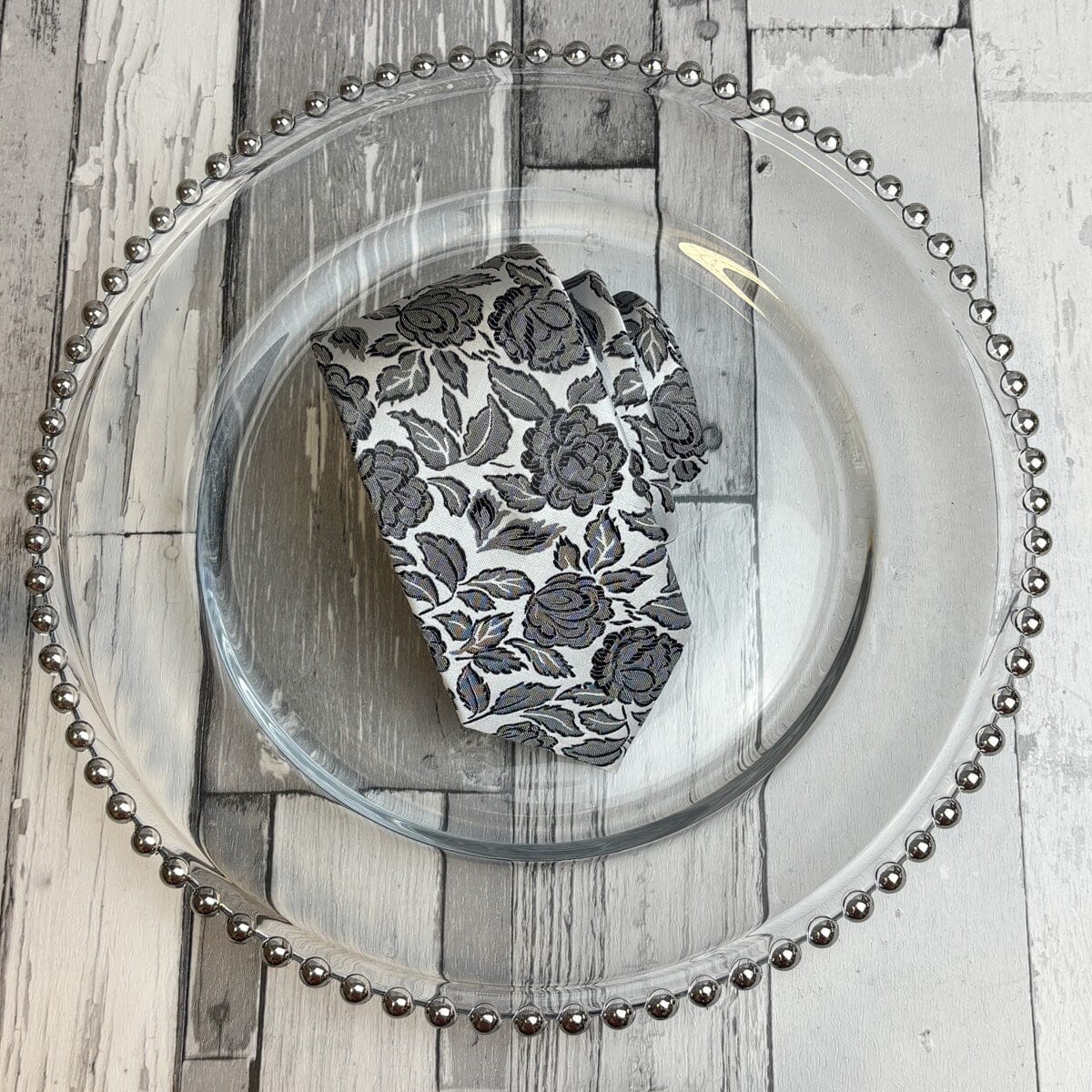 Black & White Roses Tie - Ties - 