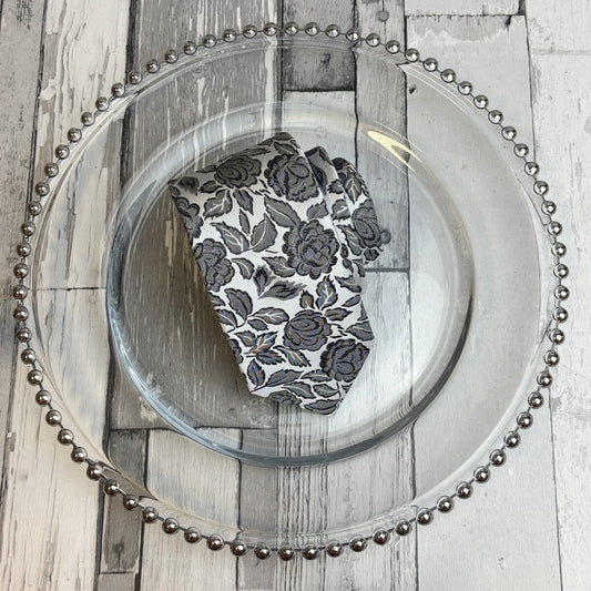 Black & White Roses Tie - Ties - 