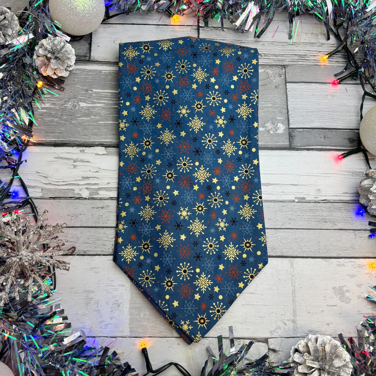 Blue Christmas Stars & Snowflakes Cravat - Cravats - 
