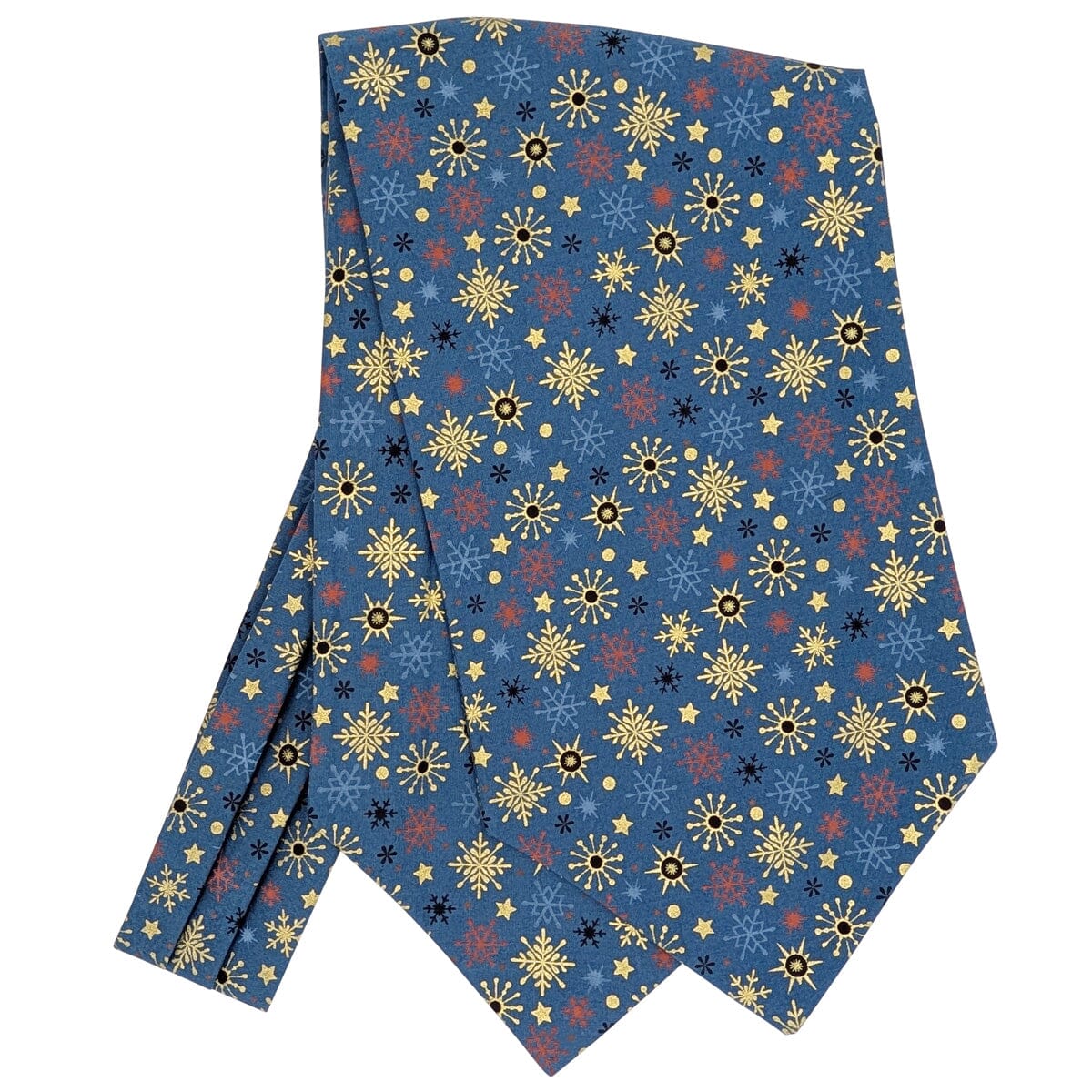 Blue Christmas Stars & Snowflakes Cravat - Cravats - 