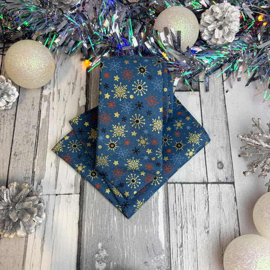 Blue Christmas Stars & Snowflakes Tie - Ties - 
