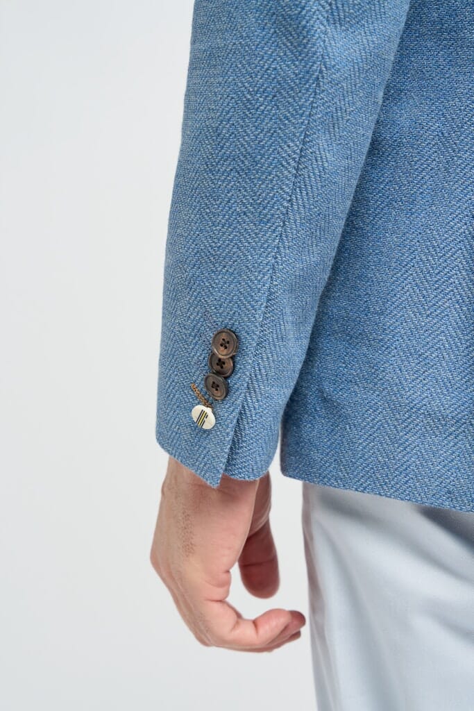 Blue Herringbone Jacket - STOCK CLEARANCE - Blazers & Jackets Sale - 