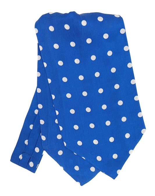 Blue Spot All Silk Cravat - Cravats - - THREADPEPPER