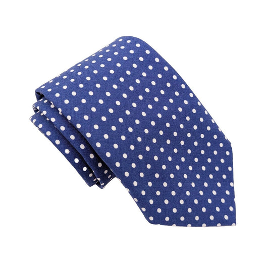 Blue Spot Cotton Tie - Ties - - THREADPEPPER