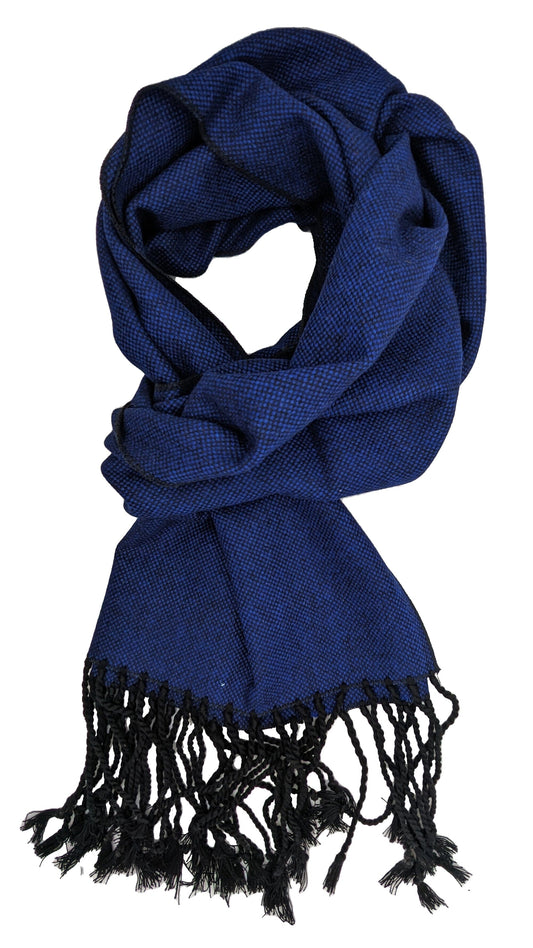 Blue Tweed Scarf - Scarves - - THREADPEPPER