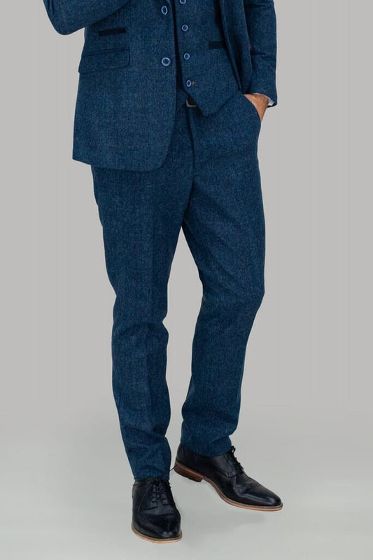 Blue Tweed Trouser - STOCK CLEARANCE - Trousers Sale - 