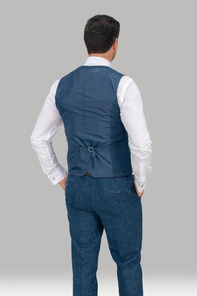 Blue Tweed Waistcoat - STOCK CLEARANCE - Waistcoats Sale - 