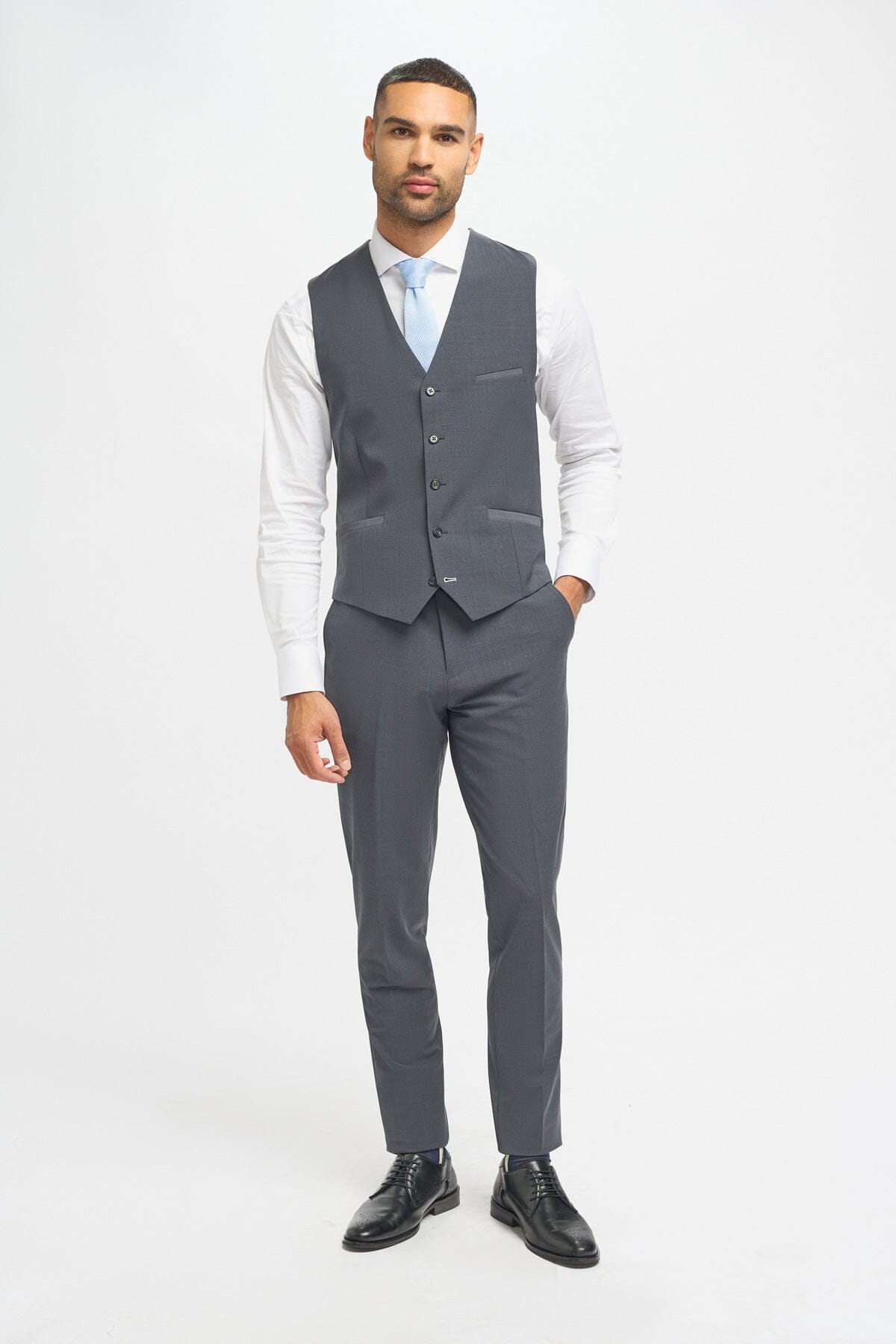 Bond Charcoal 3 Piece Suit - Suits - 