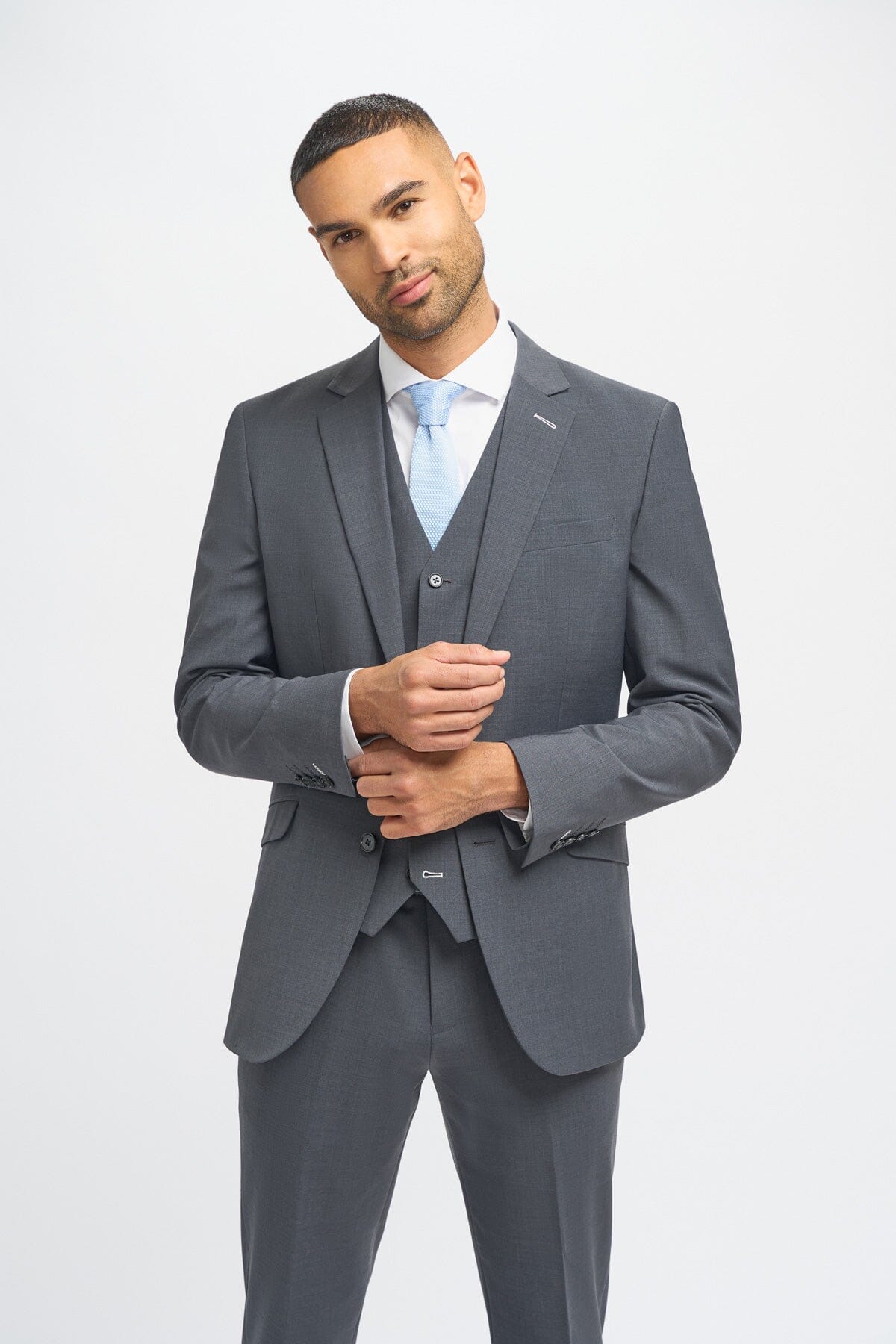 Bond Charcoal 3 Piece Suit - Suits - 