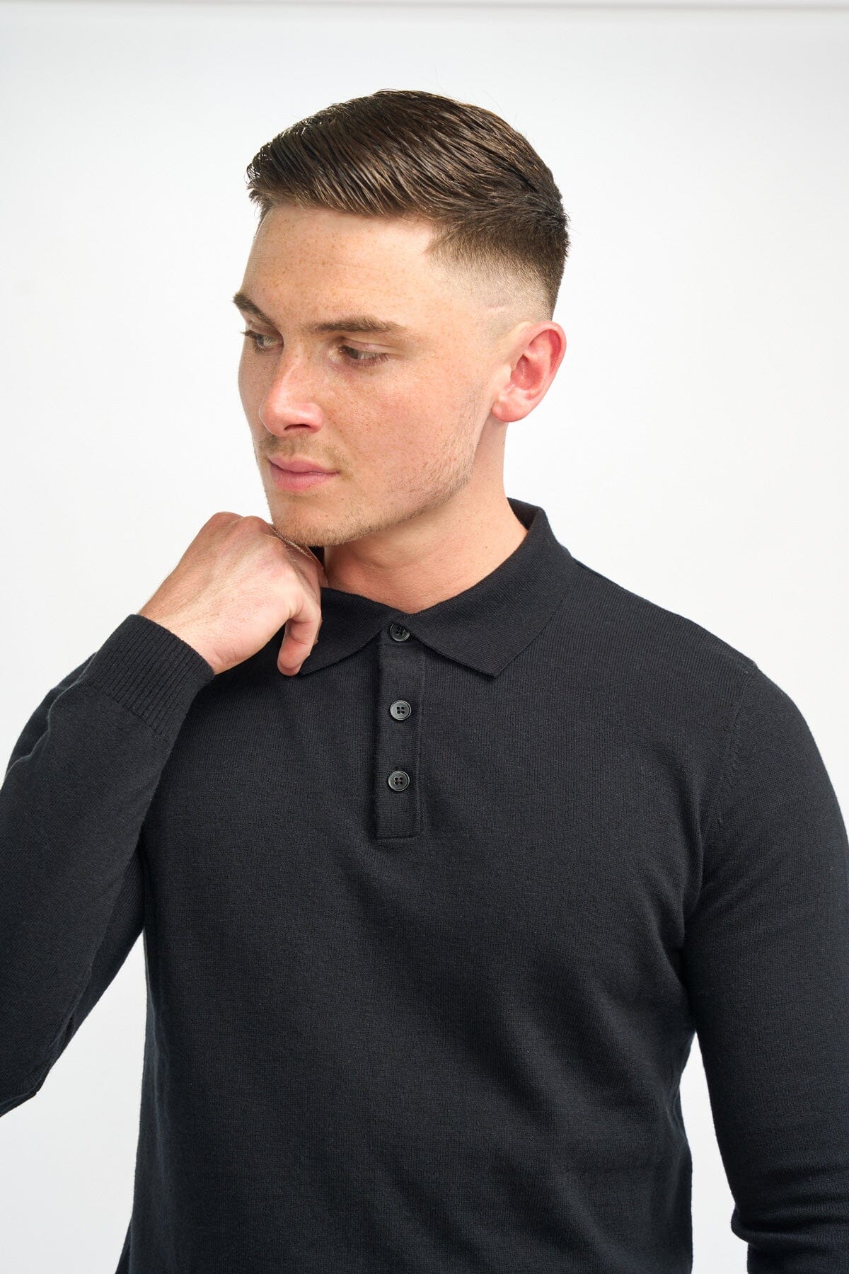 Boom Black Long Sleeve Polo - Jumpers - 