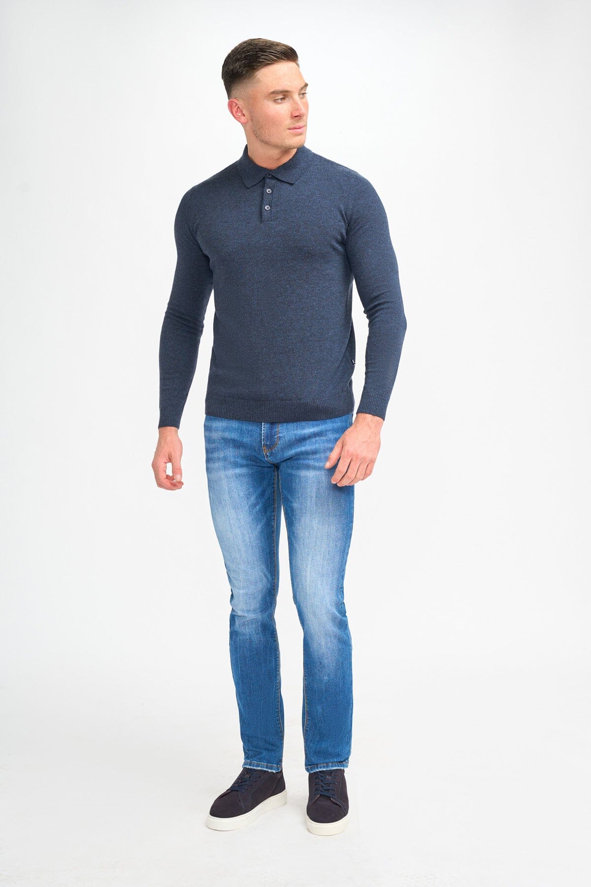 Boom Navy Long Sleeve Polo - Jumpers - 