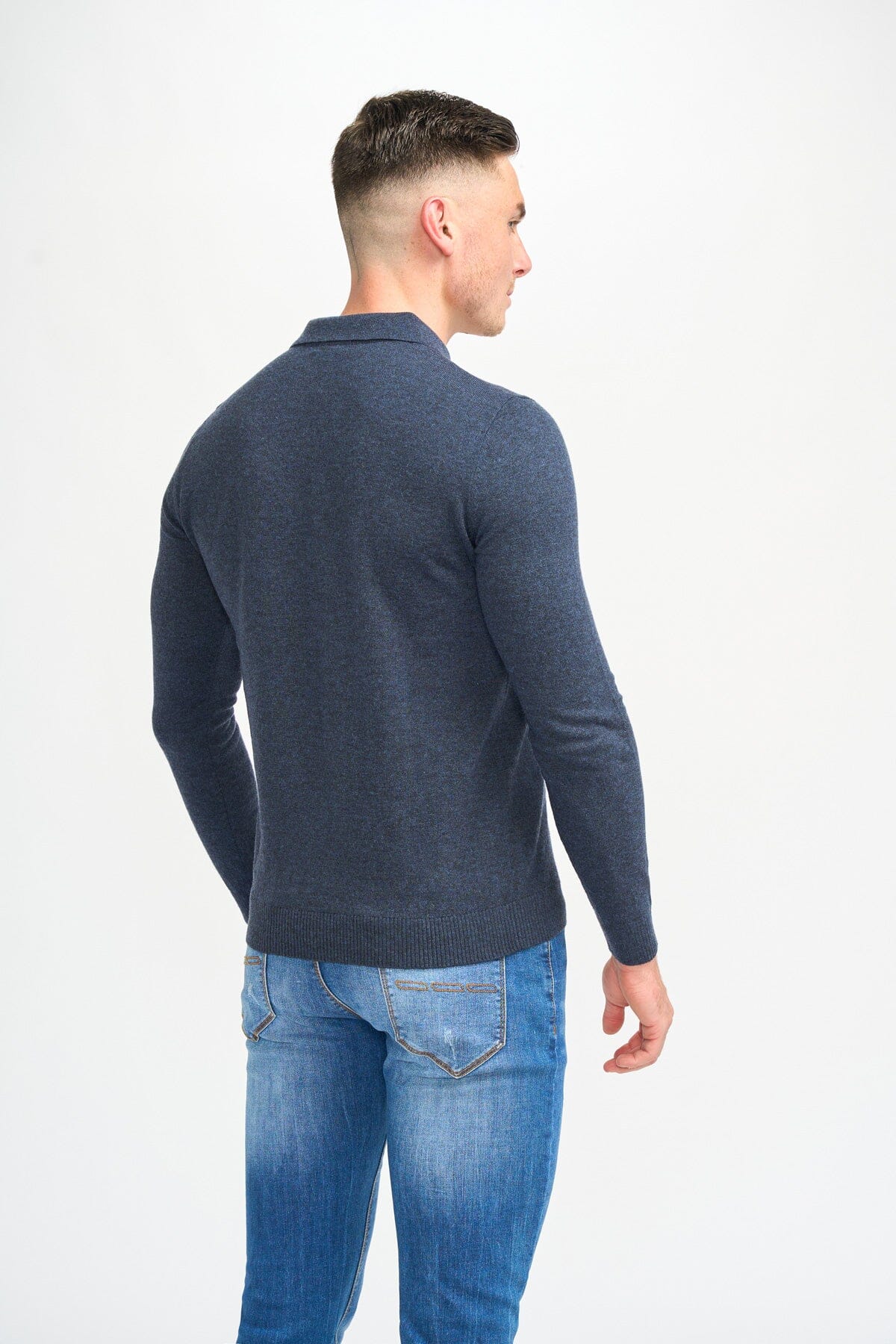 Boom Navy Long Sleeve Polo - Jumpers - 