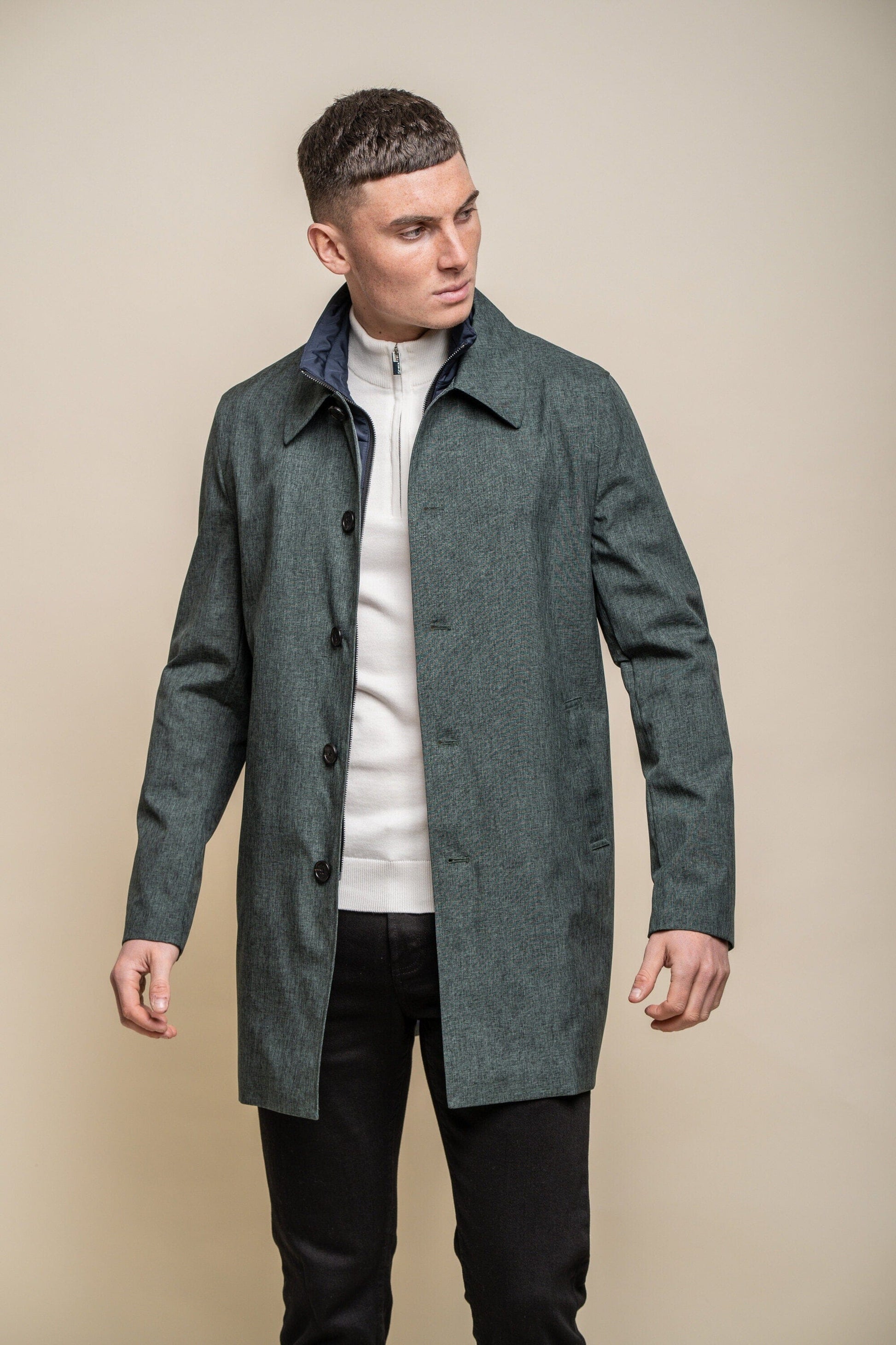 Brando Olive Mac Coat - Coats - XS - THREADPEPPER