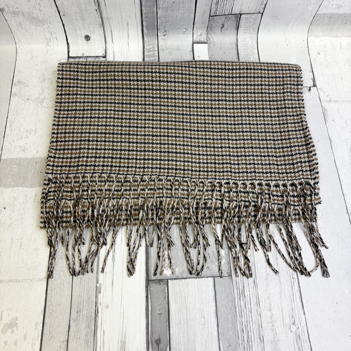 Brown Check Houndstooth Scarf - Scarves - 