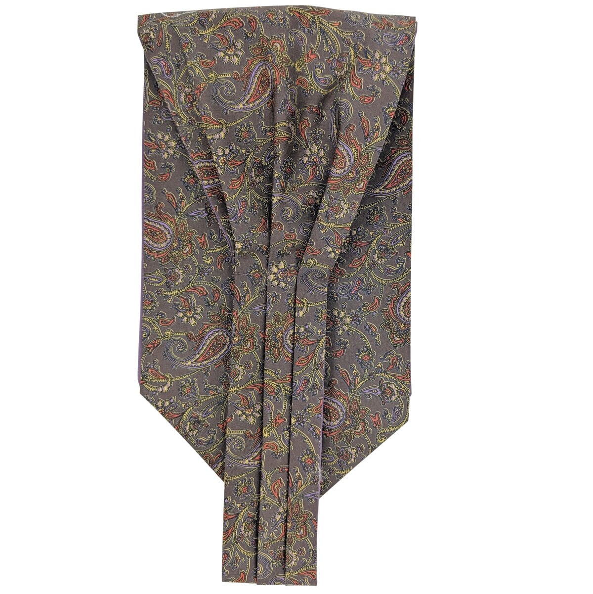 Brown & Purple Paisley Combed Cotton Cravat - Cravats - 