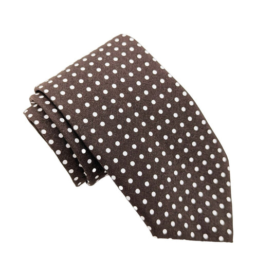 Brown Spot Cotton Tie - Ties - 